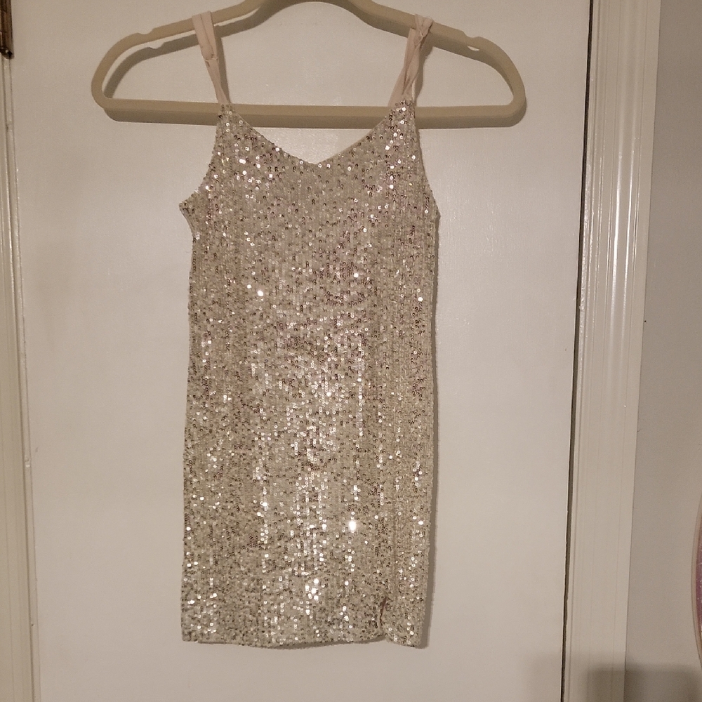 Art Class Cream Sequin Dress Sz.6-7 Girls